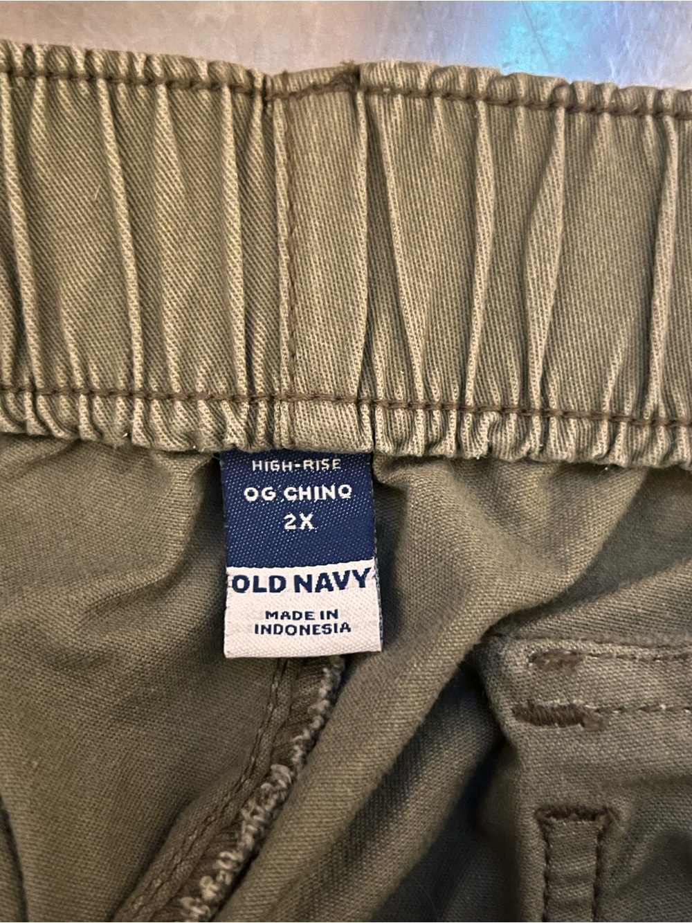 Old Navy High Rise OG Chino Cargo Pants Olive Green 2X - Picture 4 of 4